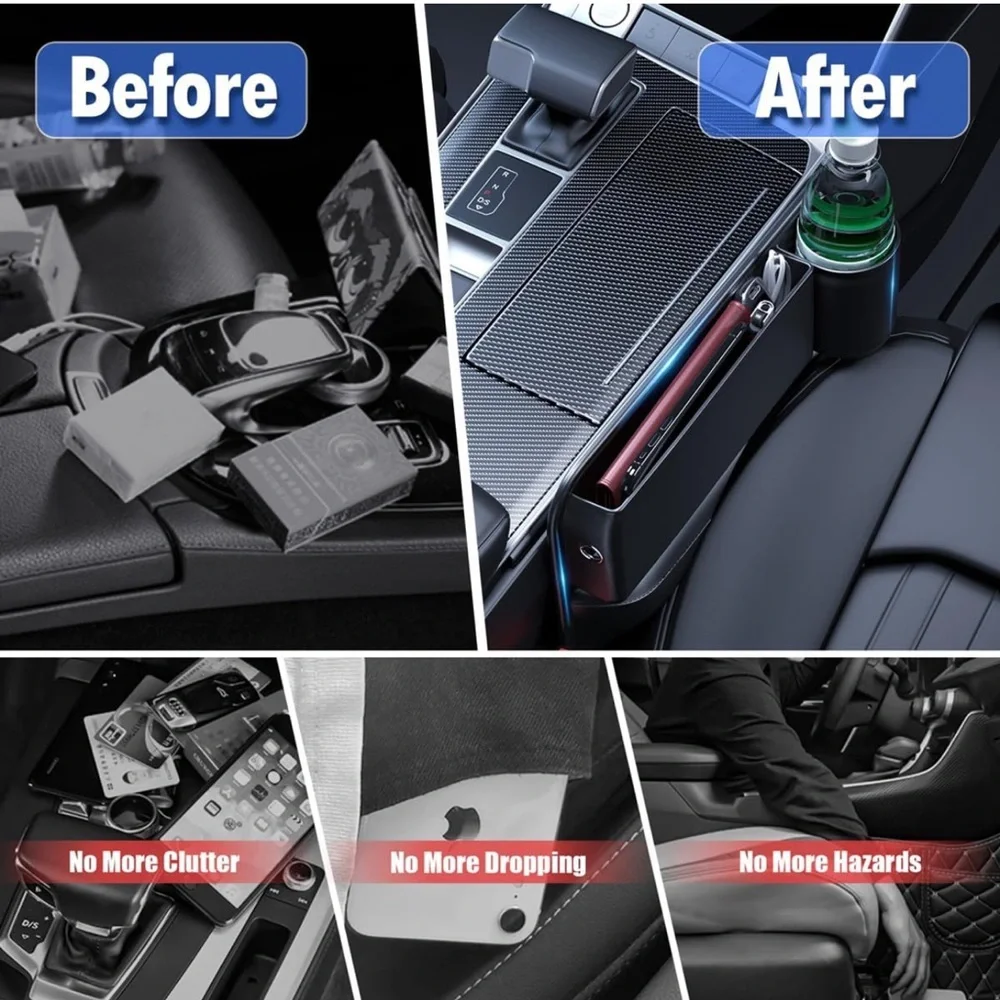 QioTceen Car Seat Gap Filler Organizer, 2 pack (F)